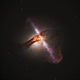 Hubble observes high speed jets of matter spewing out of a supermassive black hole into intergalactic space. Image: NASA/ESA/STScI